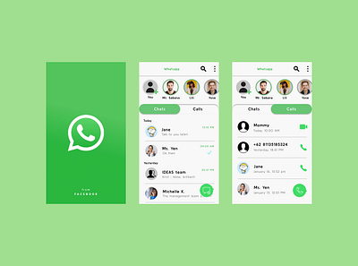 Re-design Whatsapp app application appstore design mobile ui ux whatsapp whatsapp redesign