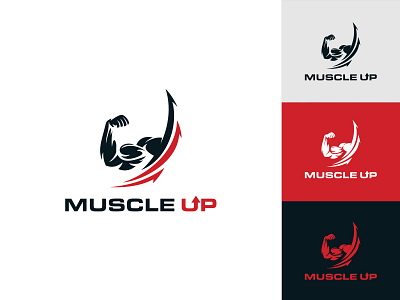 Muscle Up Logo branding design fitness logo flat gym logo icon illustration logo modern simple vector