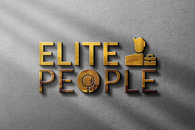 Elite People Logo on God Mockup 3d app art brand branding clean color concept creative design elite flat gold icon logo minimal mockup people simple vector