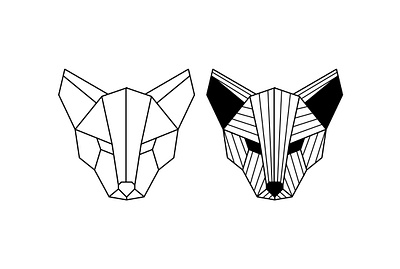 Geometric Fox abstract animal design fox geometric illustration