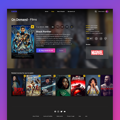 Flixster a Streaming Web UI Kit amazonprime design disneyplus interface kit modern netflix streaming ui ui kit user interface web web kit webdesign website