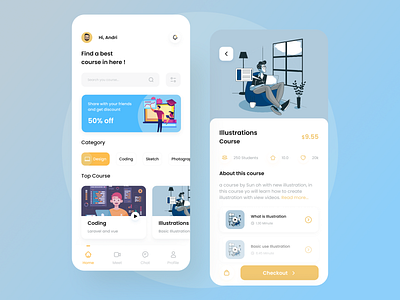 Online Course App app design course course app courses design illustration learning learning app mobile mobile design online online course online courses online learning ui uidesign uiux uiuxdesign