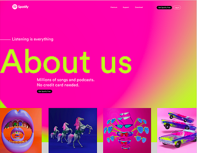 Spotify Website - About Page Redesign webdesign