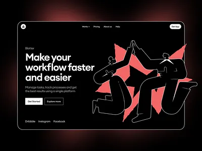 Blotter Illustrations 🖤 app application blotter craftwork dark design illustrations landing ui vector web website