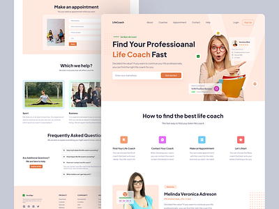 Life Coaching Landing Page card clean design landing landing design landing page design life coach life coaching ui ui design ux ux design web web design