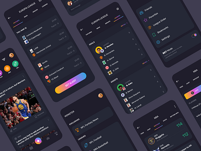 Monster app app app design dark ui design mobile app monster app news sport sports sports app tournament ui uidesign