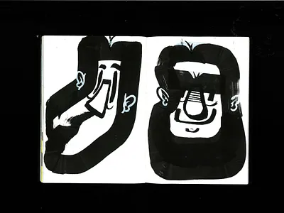 Sketchbook page #04 character drawing dummy faces illustration ink marker portrait sketch sketchbook wholepage