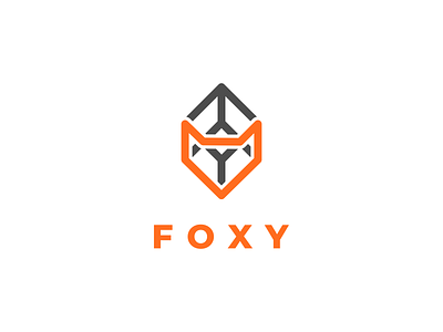 Foxy logo concept brand branding design graphic illustration logo typography ui ux vector