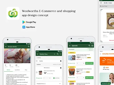 WOOLWORTHS E-COMMERCE APP DESIGN CONCEPT adsum adsumoriginator app app concept app interface app ui application design application ui concept concepts e commerce app logo originator ui interface uiux uiux design user experience design user interface design