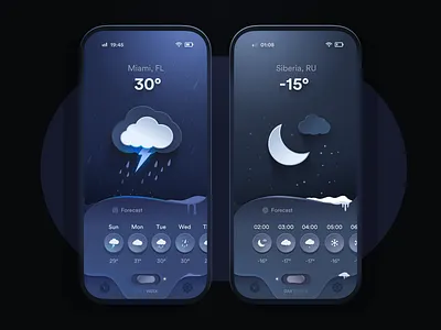 Weather App - Night 🌪️ | Beyond Neumorphism 3d cloud dark mode forecast ios moon neumorphic neumorphic design neumorphism night rain skeuomorphic skeuomorphism snow sun sunny temperature weather weather app weather forecast