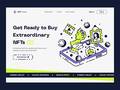 NFT Universe - Marketplace blockchain crypto interface marketplace nft product service ui wallet web3 website