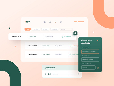 Refty desktop illustration job layout