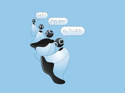 Past Present Future abstract character design flat gradient illustration illustrator minimal simple vector