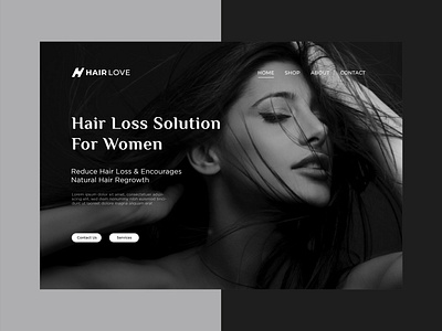 Hair Loss Solution lagding page app black brand identity branding company concept design graphic design hair health landing page logo logo design logo mark modern product ui ui ux vector website design