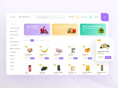 Grocery App - Web Version animation design figma flat freelancer minimal typography ui ux web