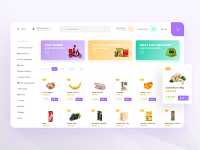 Grocery App - Web Version animation design figma flat freelancer minimal typography ui ux web