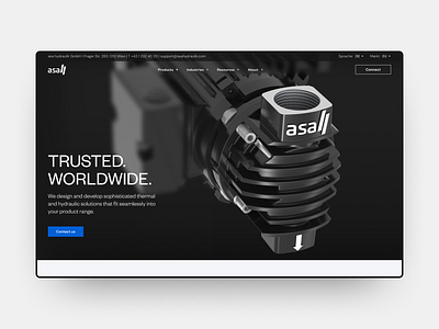 Asa Hydraulic - Homepage exploration branding clean design figma figmadesign grotesk industrial minimal typography ui uidesign uiux ux webdesign website