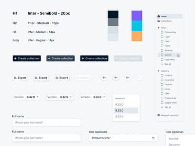 Klues.app - UI elements design patterns design system dropdown palette saas ui ui kit user flow library ux web app