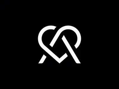 A+HEART a a logo black branding design fashion heart icon logo love mark