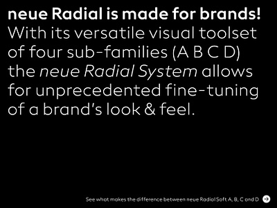 neue Radial Superfamily branding design digital foundry made in germany magazine neue poster radial sans screen signage soft superfamily type typedesign typeface typography wayfinding