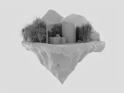 Unknown Land 3d 3dblender blender blender3d design graphic design illustration industry land mountain ui unknown