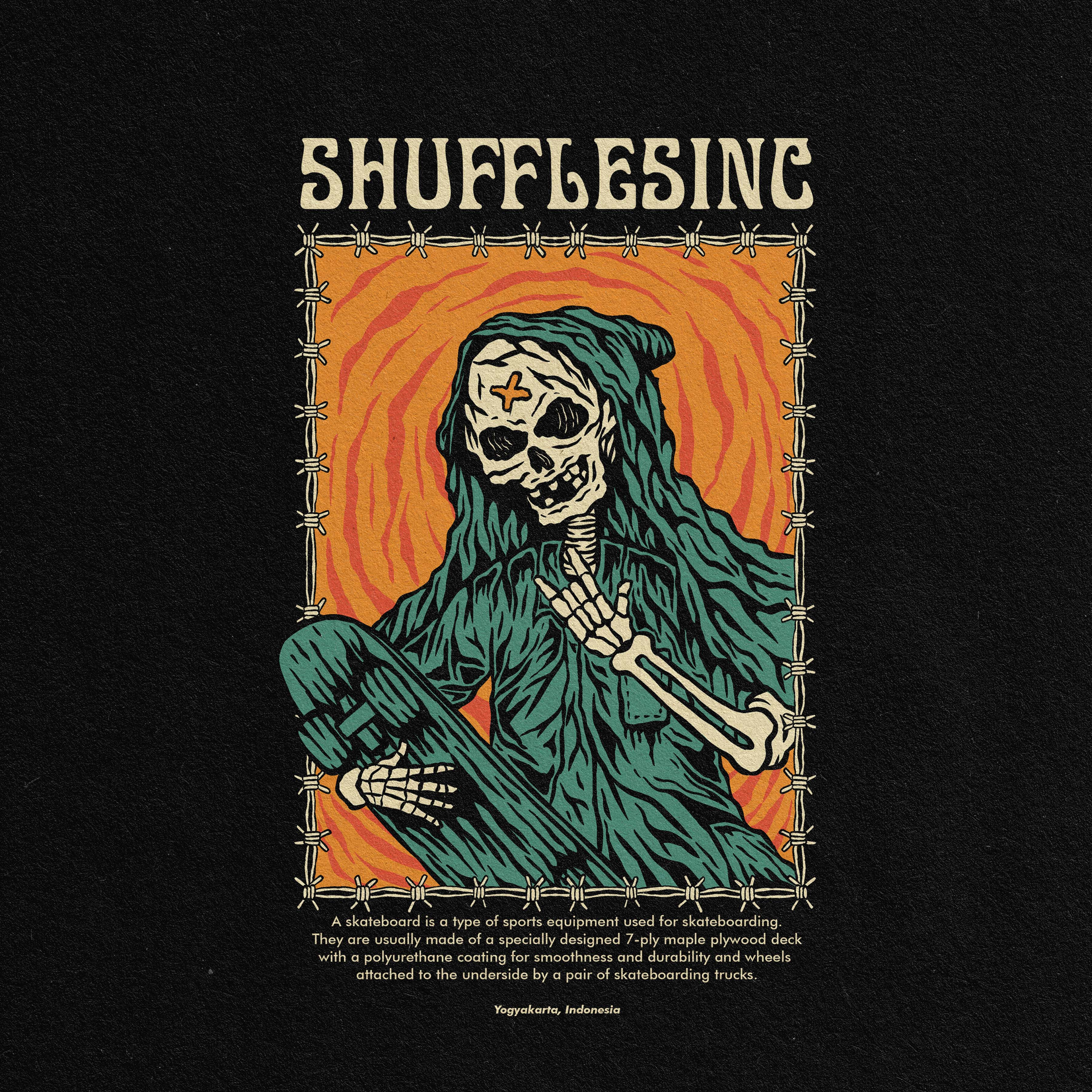 Skater Custom T-shirt Design art badge badge logo design illustration illustrator logo tropical ui vector