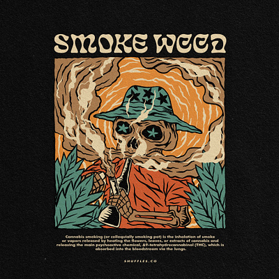 smoke weed t-shirt design art badge badge logo design illustration illustrator logo tropical ui vector