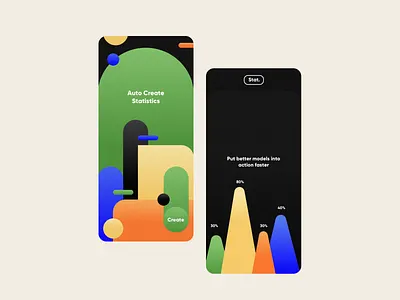 Create Statistics colors dashboard design interface mobile shapes statistics ui