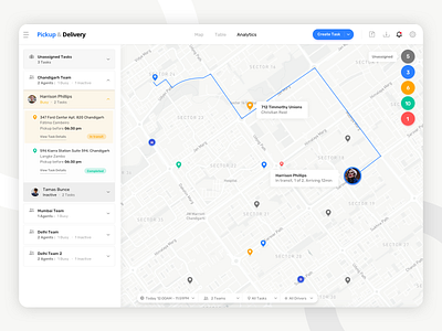 Pickup & Delivery (Dashboard+App) admin panel design app app design application blue booking dashboard delivery design flat illustration listing minimal pickup ui ui design