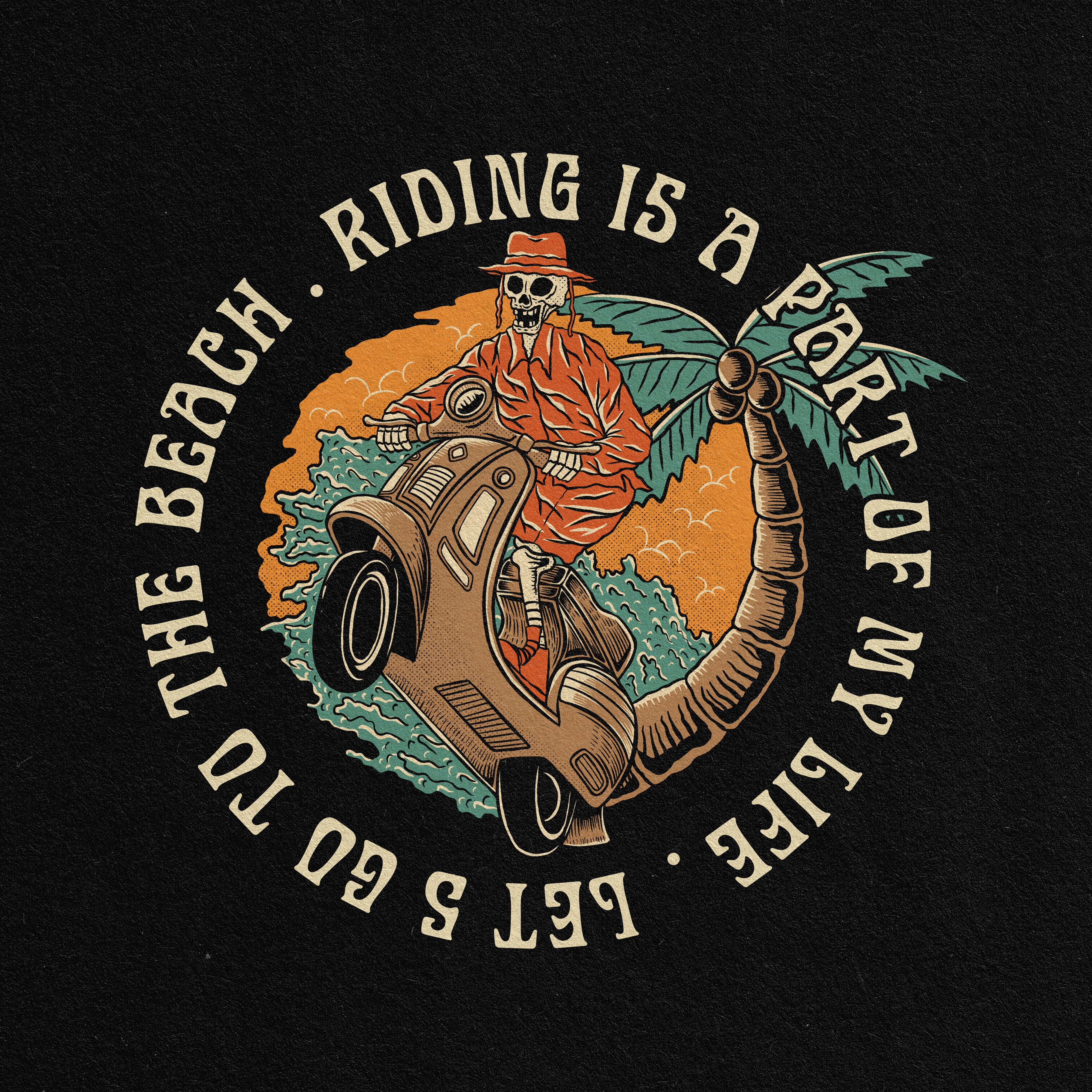 Vespa tee design art badge badge logo design illustration illustrator logo tropical ui vector