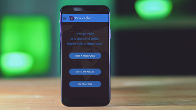 Mockup of the V-Traveller app ui