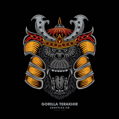 gorilla T-shirt design art badge badge logo design illustration illustrator logo tropical ui vector