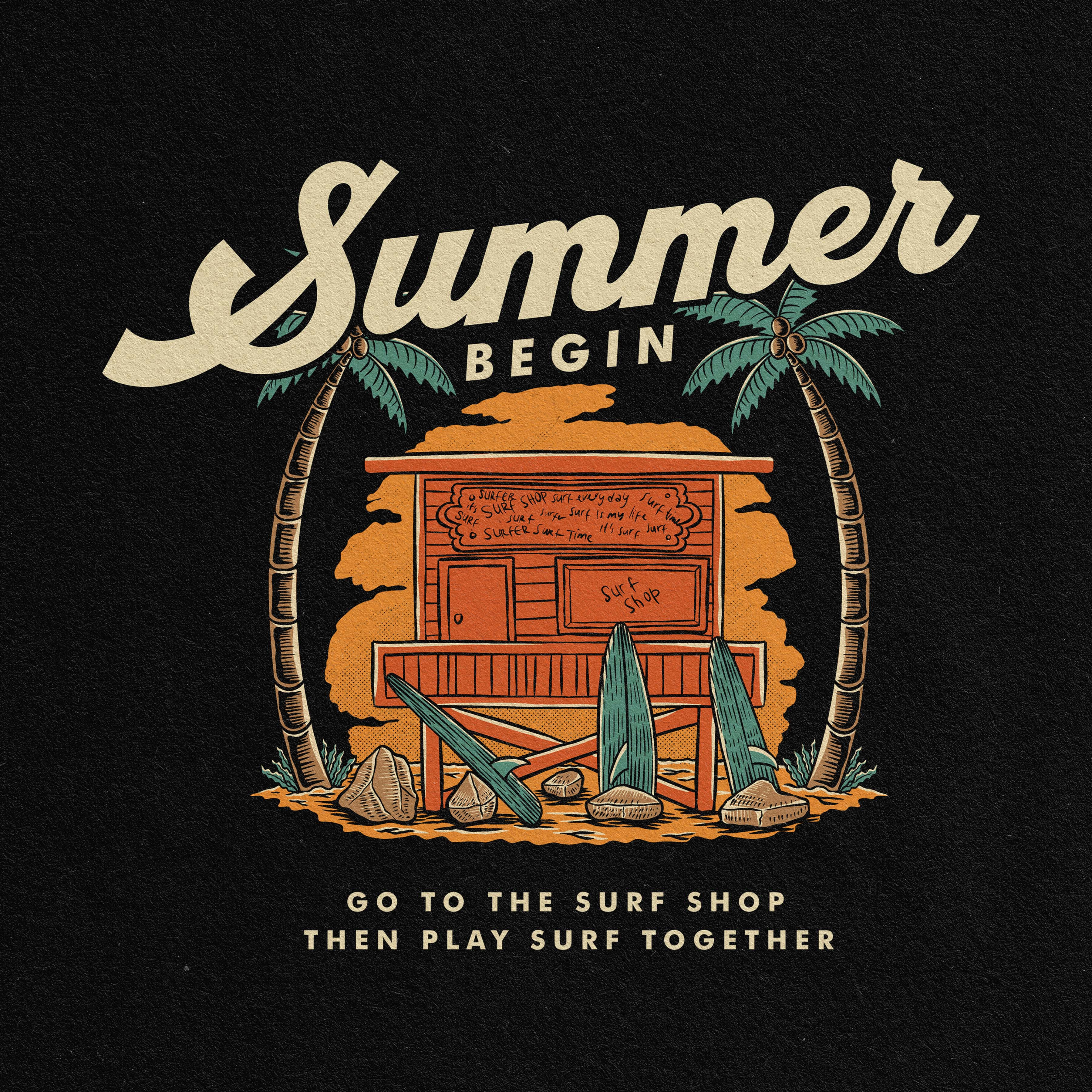 summer shop tee design art badge badge logo design illustration illustrator logo tropical ui vector