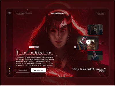 WandaVision Website Concept concept design designer disney figma marvel comics movie ui ui design uidesign uiux ux ux design wandavision web design webdesign website website concept website design websites