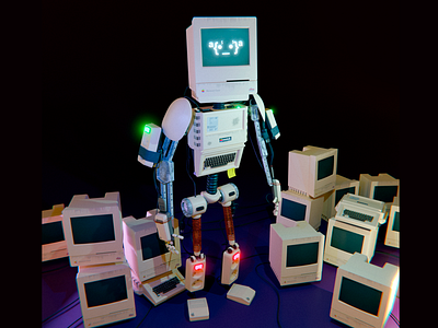 apple bot 3d 3d art 3d artist blender character illustration