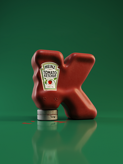 K as Ketchup 3d art c4d c4dart cinema4d creative design graphic octane octanerender