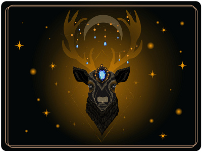 Whitetail deer deer design illusion illustration magic magical nature spell vector