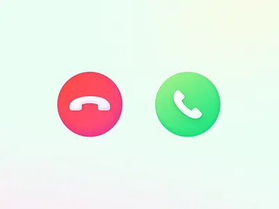 Skeuomorphic Buttons app big sur button button design call accept call button call end calls design gradient green minimal phone red saas shadow start call ucaas ui web
