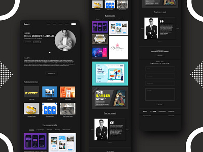 Complete Web UI | Personal Portfolio / CV / Resume Site black neumorphism complete web ui neumorphism portfolio site ui ui ux uidesign uiux ux design webdesign