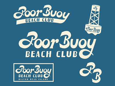 Poor Buoy Beach Club beach beach club beach logo brand branding buoy custom font design graphic design hotel illustration illustrator logo logo design resort retro type typeface typography vintage