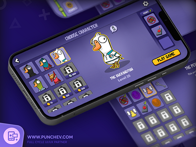 GOOSE GOOSE DUCK UI design branding design game gameui goosegooseduck gui icons illustration interface logo mobilegame punchev ui userinterface ux