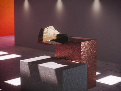 Sneaker Icons - Nike Air Max 1 3d 3d animation air max c4d icons lighting motion motion design nike nike air max octane product visualization sneakers suede textures