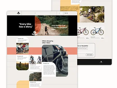 Bike shop page, landpage bikes landpage minimal mood post shop storyboard typography uidesign uxui