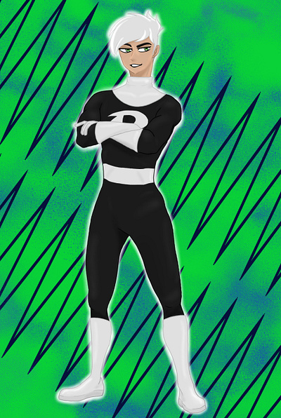 Danny Phantom Green BG cartoon commission open digital art fanart