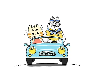 SunnyTaro - First Development Illustrations cartoon cat cats fun illustration sunny taro