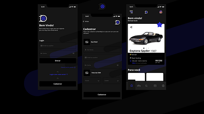 RentMyCar app app design black blue car card home ios ios app ios app design login nav navigation bar sign up signin ui ui ux ui design uidesign uiux