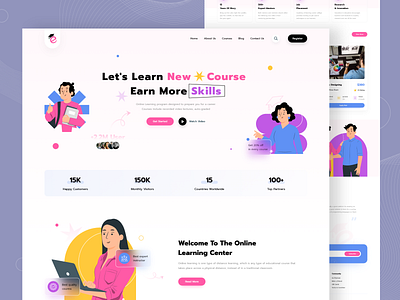 Educational Website Landing Page course distance learning educational design educational landing page educational website educational website landing page elearning elearning app elearning webpage graphic design landing page landing page design learn couse motion graphics online course school ui ux design webpage webpage design website development