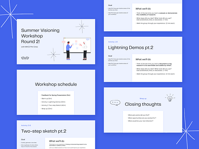 Workshop slides design branding deck design flat minimal presentation presentation design vector