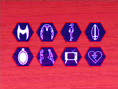 WandaVision Icon Set icon icon design icon set iconography illustrator marvel mcu superhero vector vision wanda wandavision