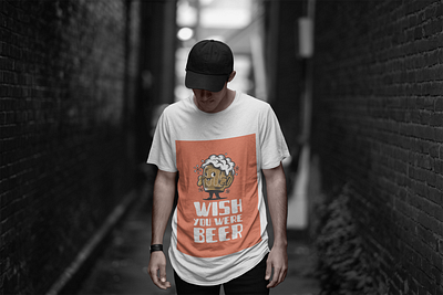 t shirt mockup of a cool man andyvnt